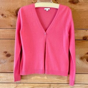 Garnet Hill Pink Cashmere Cardigan